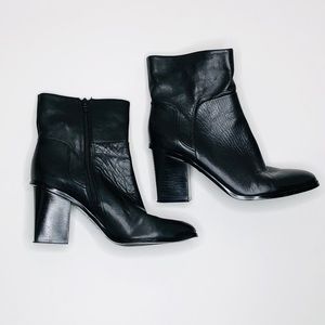Black Leather Nine West Booties